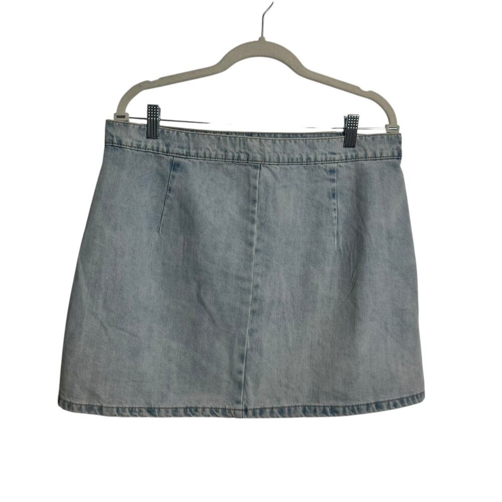 Y2K Denim Mini‎ Skirt Juniors 14 Blue Light Wash Minimal Preppy Casual Bratz